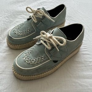 Underground London Original Wulfrun Creeper - Sky Blue Suede - White Single Sole